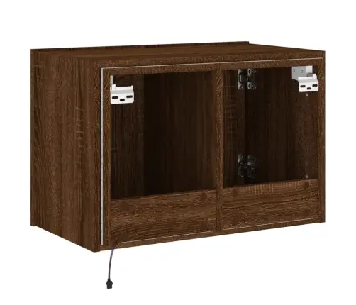 Tv Plaukti Ar Led Lampiņām, 60X35X41 Cm, Brūna Ozolkoka Vidaxl