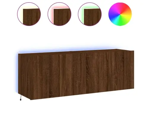 Teleri Seinakapid Led-Tuledega 2 Tk, Pruun Tamm, 60X35X41 Cm Teleri Seinakapid Led-Tuledega 2 Tk, Pruun Tamm, 60X35X41 Cm