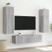 Tv Skapītis Ar Led Lampiņām, Pelēka Ozola Krāsa, 80X35X41 Cm Vidaxl