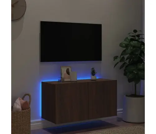 Teleri Seinakapp Led-Tuledega, Pruun Tamm, 80 X 35 X 41 Cm Teleri Seinakapp Led-Tuledega, Pruun Tamm, 80 X 35 X 41 Cm