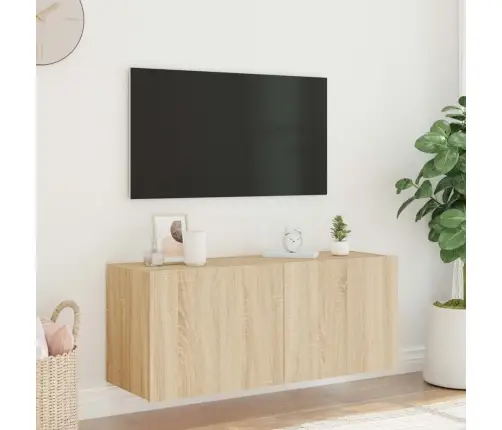 Tv Plaukti Ar Led Lampiņām, 100X35X41 Cm, Koka Krāsā Vidaxl