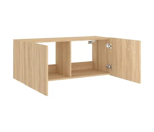 Tv Plaukti Ar Led Lampiņām, 100X35X41 Cm, Koka Krāsā Vidaxl