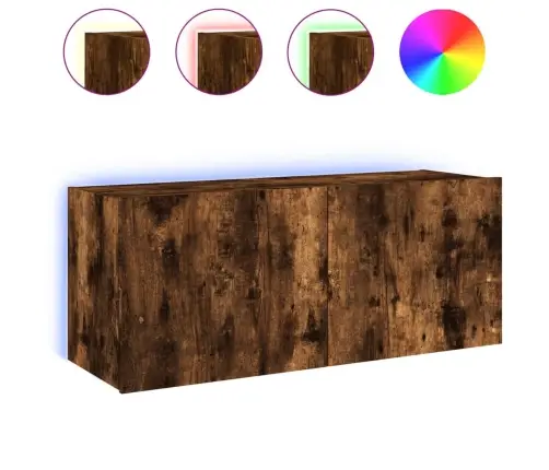 Tv Plaukti Ar Led Lampiņām, 100X35X41 Cm, Ozolkoka Krāsā Vidaxl Tv Plaukti Ar Led Lampiņām, 100X35X41 Cm, Ozolkoka Krāsā Vidaxl