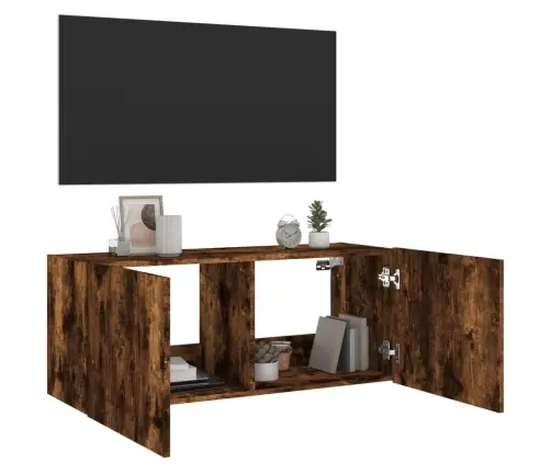 Tv Plaukti Ar Led Lampiņām, 100X35X41 Cm, Ozolkoka Krāsā Vidaxl Tv Plaukti Ar Led Lampiņām, 100X35X41 Cm, Ozolkoka Krāsā Vidaxl