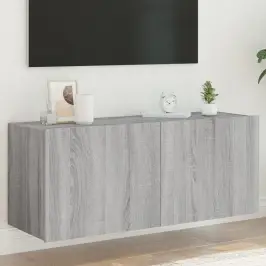 Tv Skapītis Ar Led Lampiņām, Pelēka Ozola Krāsa, 100X35X41 Cm Vidaxl
