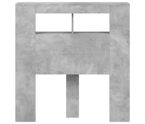 Gultas Galvgalis Ar Led, Betona Pelēks, 100X18,5X103,5 Cm, Koks Vidaxl