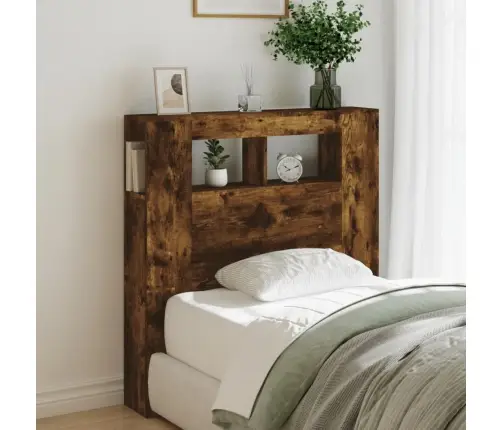 Gultas Galvgalis Ar Led, Ozola Krāsa, 100X18,5X103,5 Cm, Koks Vidaxl