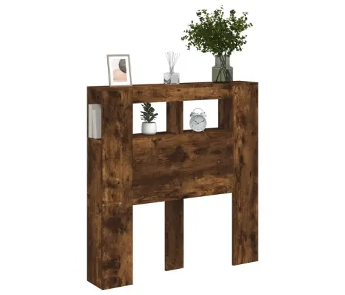 Gultas Galvgalis Ar Led, Ozola Krāsa, 100X18,5X103,5 Cm, Koks Vidaxl