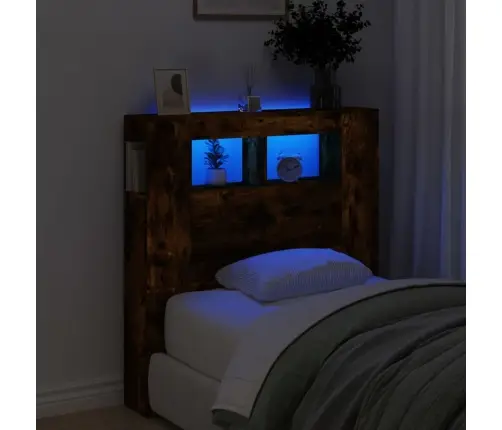 Gultas Galvgalis Ar Led, Ozola Krāsa, 100X18,5X103,5 Cm, Koks Vidaxl