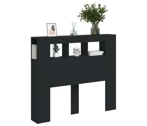 Led Galvūgalis, Juodas, 120X18,5X103,5cm Apdirbta Mediena