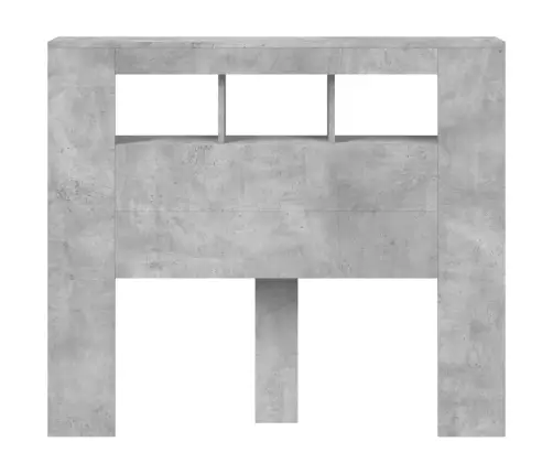 Gultas Galvgalis Ar Led, Betona Pelēks, 120X18,5X103,5 Cm, Koks Vidaxl