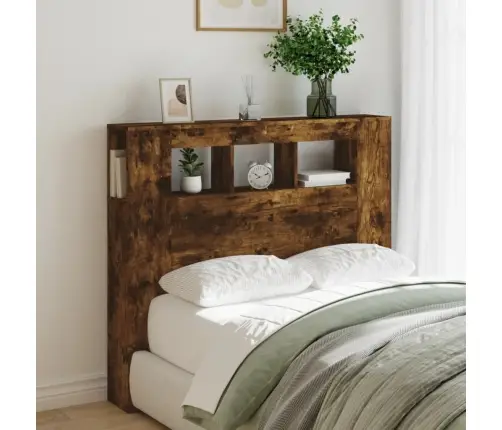 Gultas Galvgalis Ar Led, Ozola Krāsa, 120X18,5X103,5 Cm, Koks Vidaxl