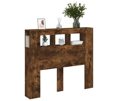 Gultas Galvgalis Ar Led, Ozola Krāsa, 120X18,5X103,5 Cm, Koks Vidaxl