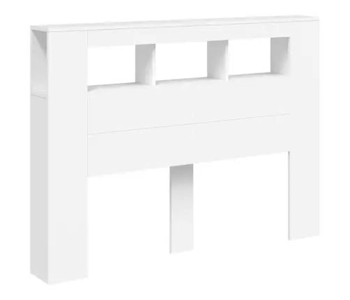 Gultas Galvgalis Ar Led, Balts, 140X18,5X103,5 Cm, Koks Vidaxl