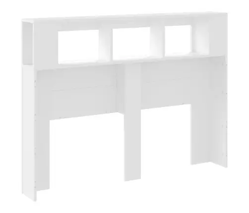 Gultas Galvgalis Ar Led, Balts, 140X18,5X103,5 Cm, Koks Vidaxl