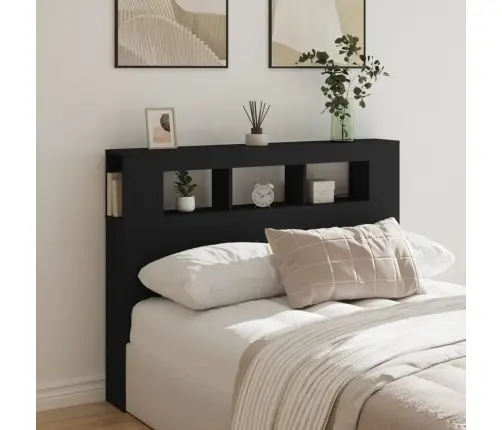 Led Galvūgalis, Juodas, 140X18,5X103,5cm Apdirbta Mediena