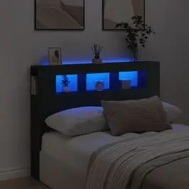 Gultas Galvgalis Ar Led, Melns, 140X18,5X103,5 Cm, Koks Vidaxl