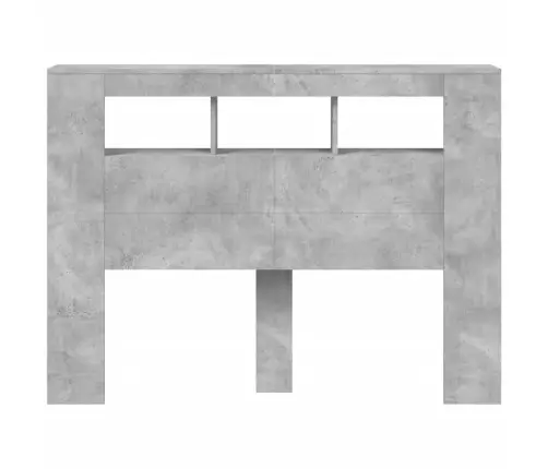 Gultas Galvgalis Ar Led, Betona Pelēks, 140X18,5X103,5 Cm, Koks Vidaxl