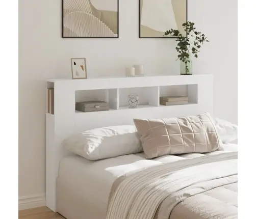 Voodipeats Lediga, Valge, 160 X 18,5 X 103,5 cm Tehispuit