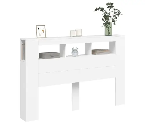 Voodipeats Lediga, Valge, 160 X 18,5 X 103,5 cm Tehispuit