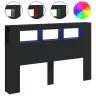 Gultas Galvgalis Ar Led, Melns, 160X18,5X103,5 Cm, Koks Vidaxl