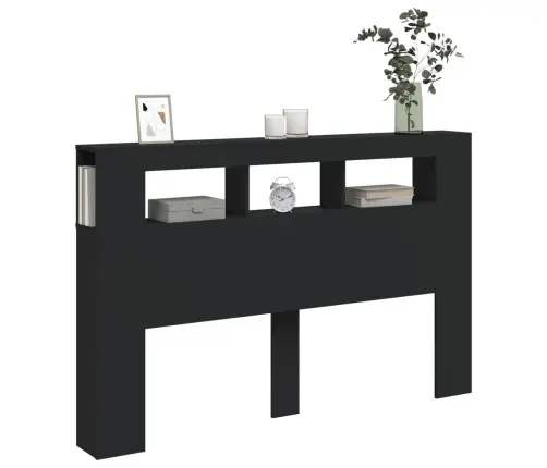 Gultas Galvgalis Ar Led, Melns, 160X18,5X103,5 Cm, Koks Vidaxl