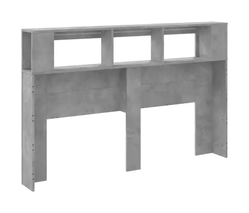 Gultas Galvgalis Ar Led, Betona Pelēks, 160X18,5X103,5 Cm, Koks Vidaxl