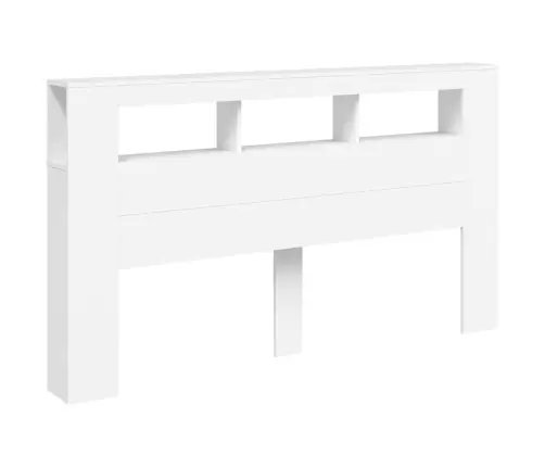 Gultas Galvgalis Ar Led, Balts, 180X18,5X103,5 Cm, Koks Vidaxl