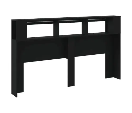 Gultas Galvgalis Ar Led, Melns, 180X18,5X103,5 Cm, Koks Vidaxl