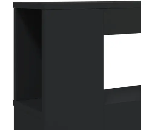 Gultas Galvgalis Ar Led, Melns, 180X18,5X103,5 Cm, Koks Vidaxl