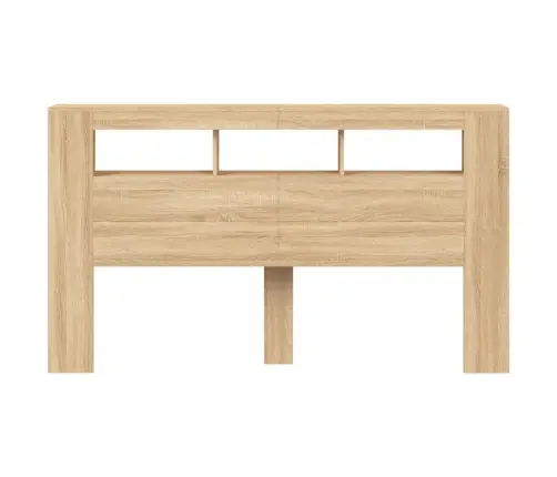 Gultas Galvgalis Ar Led, Ozola Krāsa, 180X18,5X103,5 Cm, Koks Vidaxl