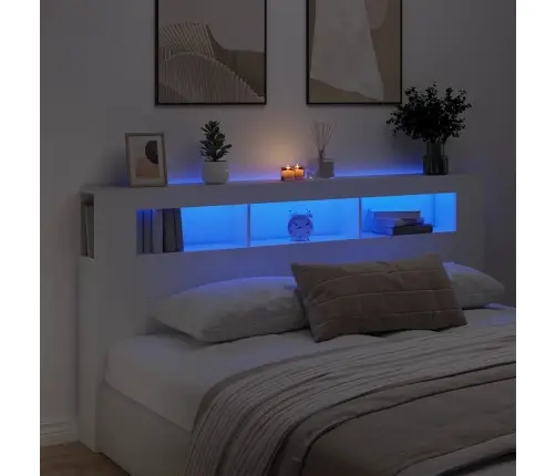 Voodipeats Lediga, Valge, 200 X 18,5 X 103,5 cm Tehispuit