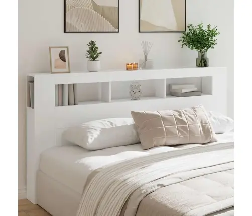 Voodipeats Lediga, Valge, 200 X 18,5 X 103,5 cm Tehispuit