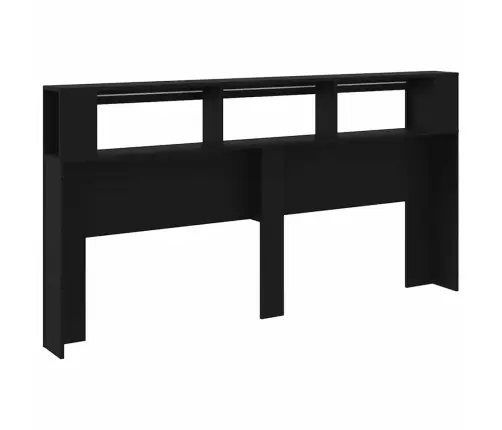 Led Galvūgalis, Juodas, 200X18,5X103,5cm Apdirbta Mediena