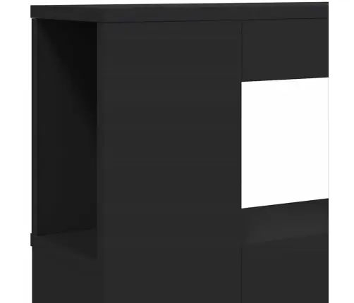 Led Galvūgalis, Juodas, 200X18,5X103,5cm Apdirbta Mediena