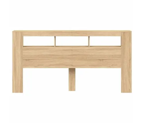 Gultas Galvgalis Ar Led, Ozola Krāsa, 200X18,5X103,5 Cm, Koks Vidaxl