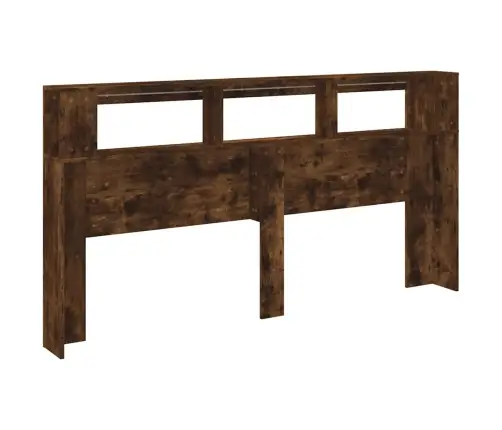 Gultas Galvgalis Ar Led, Ozola Krāsa, 200X18,5X103,5 Cm, Koks Vidaxl