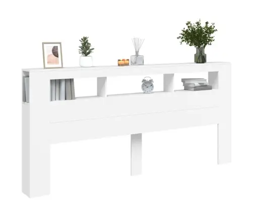 Gultas Galvgalis Ar Led, Balts, 220X18,5X103,5 Cm, Koks Vidaxl Gultas Galvgalis Ar Led, Balts, 220X18,5X103,5 Cm, Koks Vidaxl