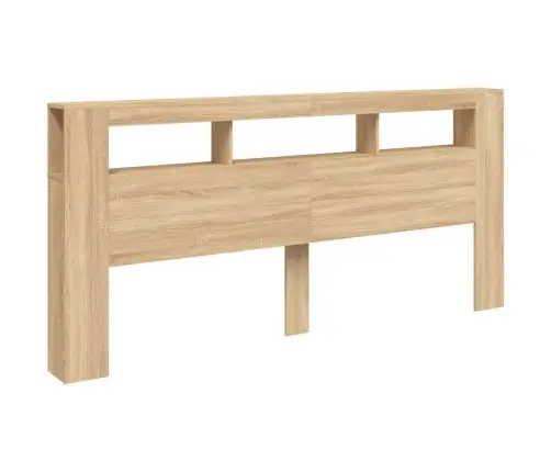 Gultas Galvgalis Ar Led, Ozola Krāsa, 220X18,5X103,5 Cm, Koks Vidaxl