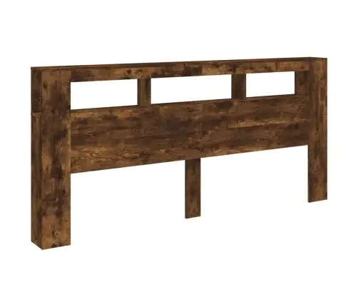 Gultas Galvgalis Ar Led, Ozola Krāsa, 220X18,5X103,5 Cm, Koks Vidaxl