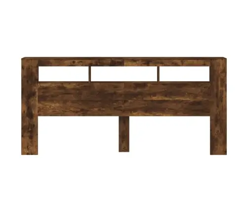 Gultas Galvgalis Ar Led, Ozola Krāsa, 220X18,5X103,5 Cm, Koks Vidaxl