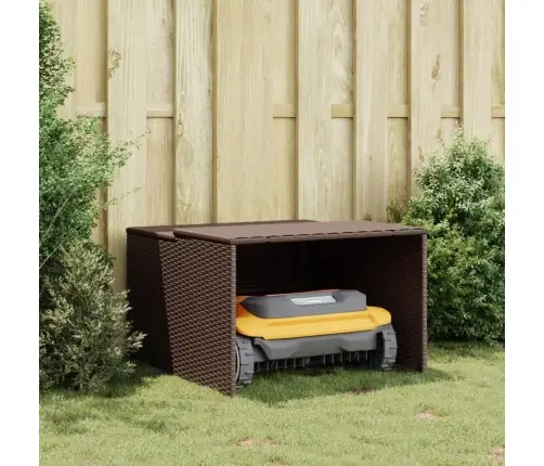 Robota Pļāvēja Garāža, Brūna, 86X90X52/57 Cm, Pe Rotangpalma Vidaxl