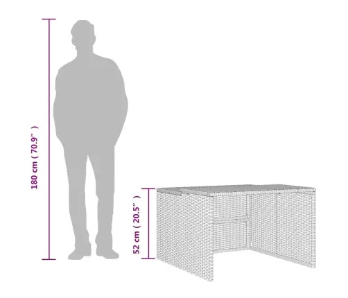 Robota Pļāvēja Garāža, Brūna, 86X90X52/57 Cm, Pe Rotangpalma Vidaxl