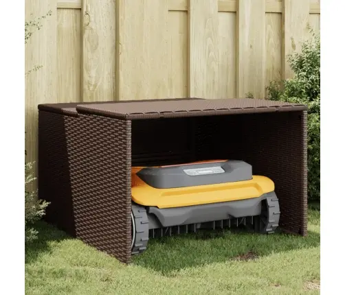 Robota Pļāvēja Garāža, Brūna, 86X90X52/57 Cm, Pe Rotangpalma Vidaxl