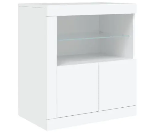 Šoninė Spintelė Su Led Lemputėmis, Baltos Spalvos, 162X37X67Cm