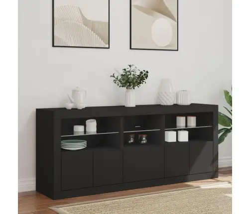 Puhvetkapp Led-Tulega, Must, 162X37X67 Cm