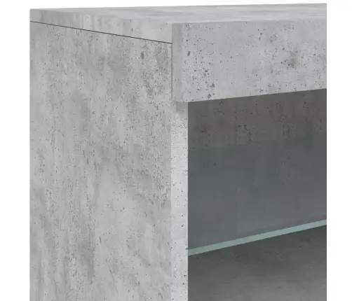 Kumode Ar Led Lampiņām, Betona Pelēka, 162X37X67 Cm Vidaxl