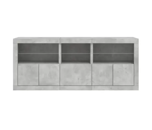 Kumode Ar Led Lampiņām, Betona Pelēka, 162X37X67 Cm Vidaxl