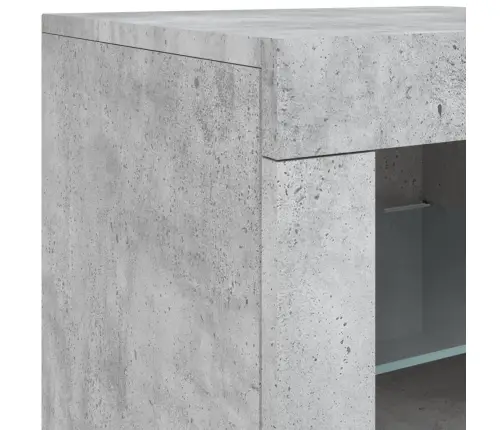 Kumode Ar Led Lampiņām, Betona Pelēka, 162X37X67 Cm Vidaxl