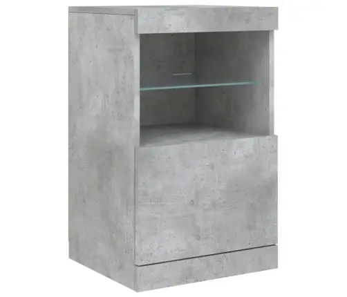 Kumode Ar Led Lampiņām, Betona Pelēka, 162X37X67 Cm Vidaxl